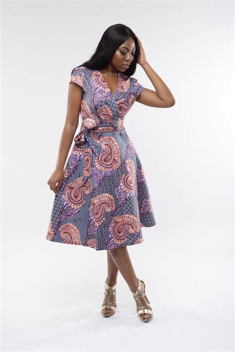 Wrap Dress Ankara Print Wrap Dress African Print Dress Etsy Uk Wrap Dress Printed Wrap