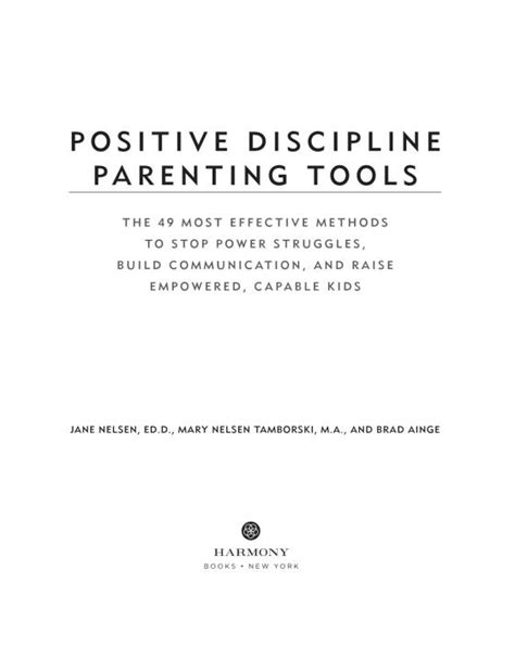 Positive Discipline Parenting Tools By Jane Nelsen Edd Mary Nelsen