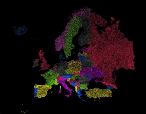 Rivers Of Europe In Rainbow Colours Vivid Maps