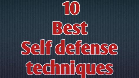 10 Best Self Defense Techniques Youtube
