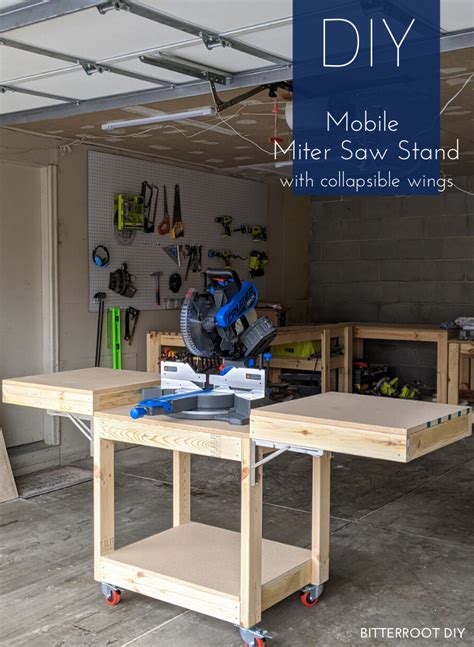 Diy Mobile Miter Saw Stand Workbench Plans Diy Woodworking Projects