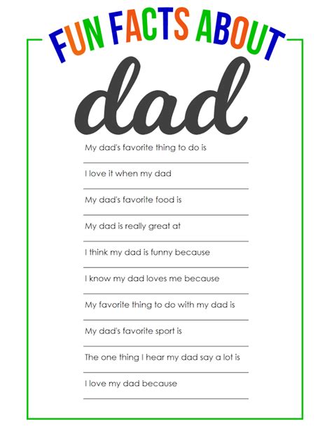 What I Love About My Dad Printable Printable Word Searches