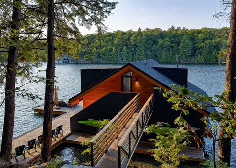 Altius Architectures Wooden Boathouse Puts A Contemporary Twist On