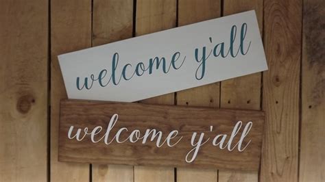 Welcome Yall Wood Sign By Thisandthathomedecor On Etsy