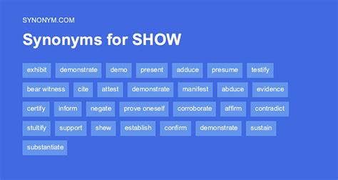 Another Word For Show Synonyms And Antonyms