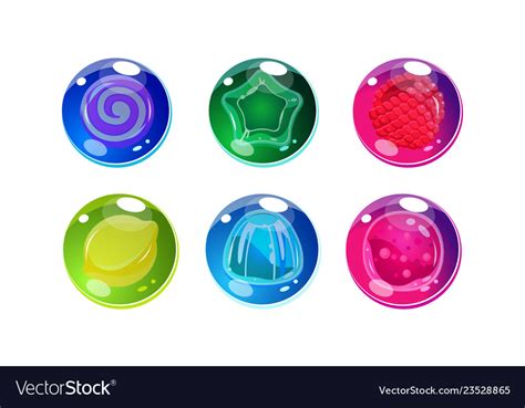 Colorful Glossy Balls Set Shiny Spheres Royalty Free Vector