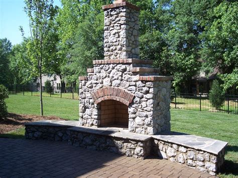 Oklahoma Rip Rap Outdoor Fireplace Charlotte Charlotte Pavers And Stone