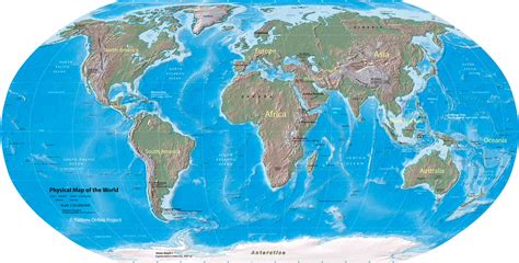 Physical Map Of World World Physical Map Printable