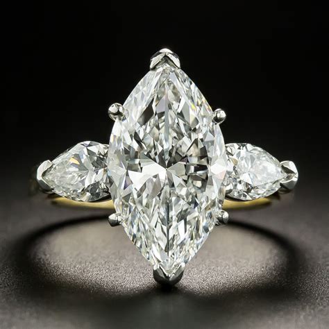4 36 Carat Marquise Cut Diamond Engagement Ring GIA E VVS2 Stamped