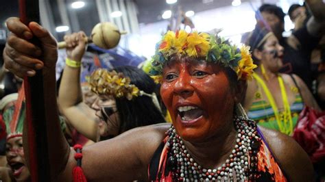 Brazils Indigenous Women Protest Against Bolsonaro Policies Bbc News