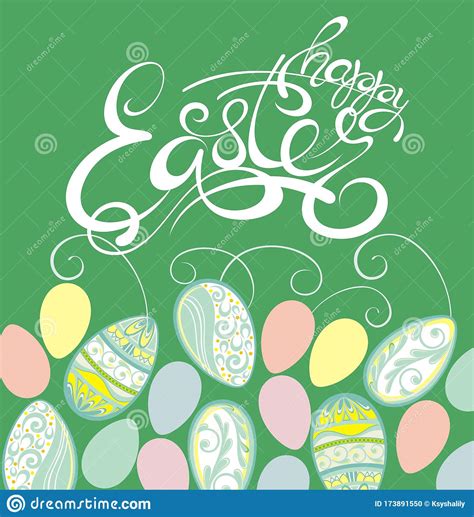 May the miracle of easter brightening your life with love, happiness and joy! Happy Easter Writing. Cute Eggs Vector Illustration, Stock ...