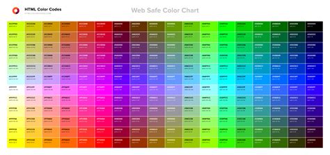 Web Safe Color Chart HTML Color Codes