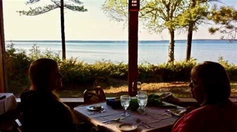 Fine Dining At The Beaver Island Lodge With Beautiful Lakeview Sunsets