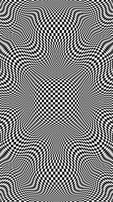 Checkered Moire Vii Divin Abstract Black Black White Check