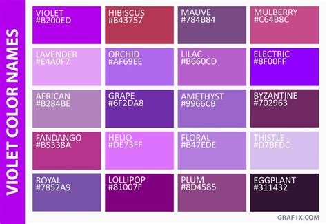 Purple Color Palette With Names