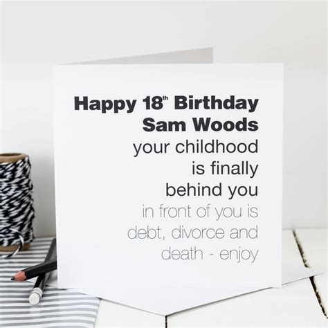 Funny 18th Birthday Card Childhood Is Behind You By Coulson Macleod