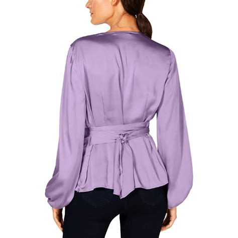 Inc Womens Silky Long Sleeves Faux Wrap Blouse Top Bhfo 8343 Ebay