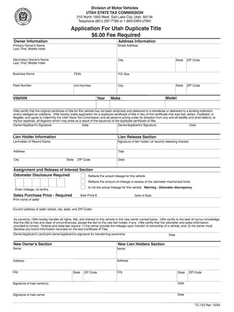 Utah Duplicate Title Online Fill Out And Sign Online Dochub