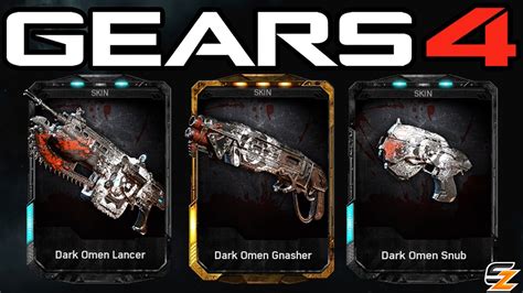 Gears Of War 4 Exclusive Dark Omen Gnasher Weapon Skins Gameplay