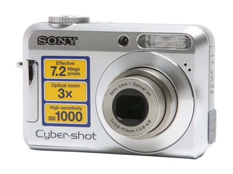 open box sony cyber shot dsc s650 silver 7 2 mp digital camera newegg ca