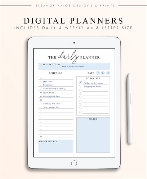 Daily And Weekly Printable Planner Pack Productivity Planner In Blue