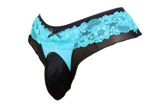 Buy Sissy Pouch Panties Men S Lace Thong G String Bikini Briefs Hipster Hot Underwear Sexy For
