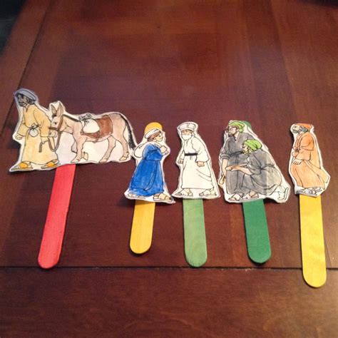 Stick Puppets We Made To Tell The Story Of The Good Samaritan Bible