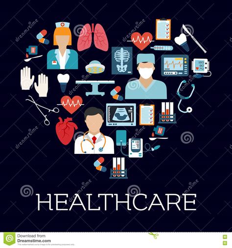Heart Symbol With Healthcare And Medical Icons Stock Vector