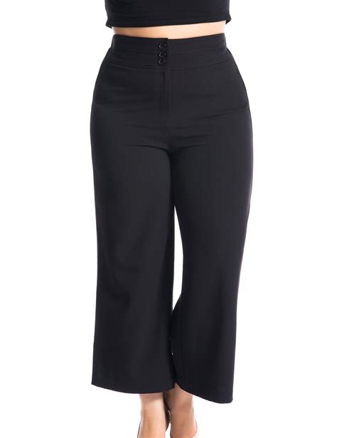 High Waisted Cropped Wide Leg Plus Size Yoga Pants