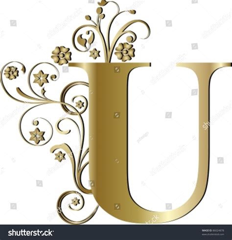 Capital Letter U Gold Stock Vector Illustration 86024878 Shutterstock