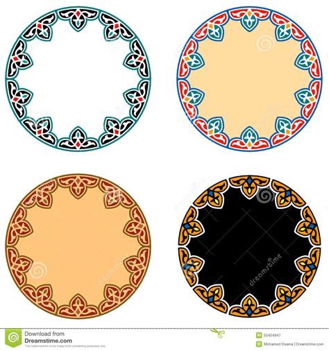 Vector Islamic Circle Ornaments Stock Illustration Illustration Of