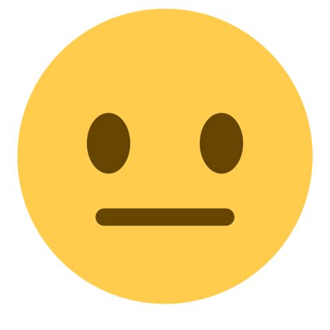 Straight Face Emoji Emoji Emoticon Straight Face Transparent Png