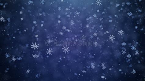 Christmas Background With Falling Snowflakes On Blue Sky Vector Stock