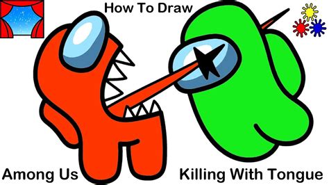 How To Draw Among Us Imposter Killing With Tongue Easy Drawing Art
