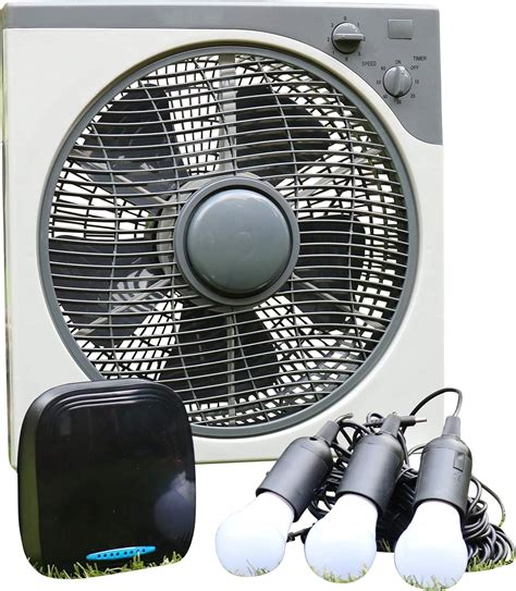 Pk Green 12v Dc Fan With Lithium Battery And 3 Led Bulbs Portable Dc Ventilation And Lighting Kit