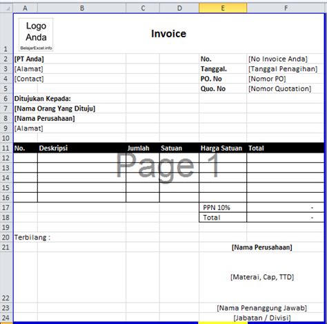 Foto Contoh Invoice Dp Untuk Format Invoice Unik Oleh Post Contoh