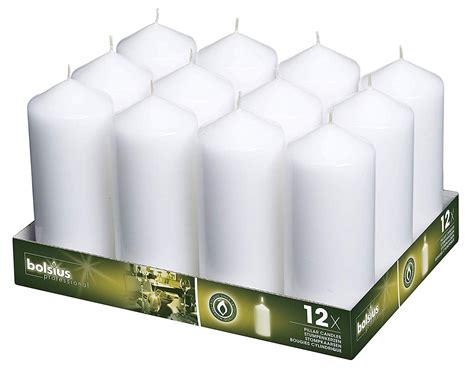 Bolsius White Pillar Candles 275 X 66 Set Of 12 62 Hr Of Long