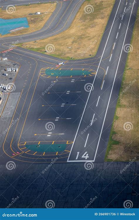Aerial View Of Airport Runway At Boston S Logan International Airport