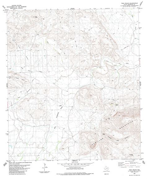 Twin Peaks topographic map 1:24,000 scale, Texas