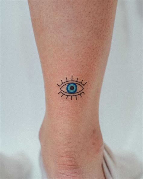 Evil Eye Tattoo By Tattooist Bongkee Inked On The Right Ankle