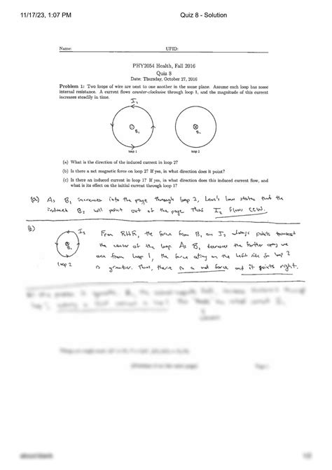 Solution Physics Quiz 8 Solution Studypool