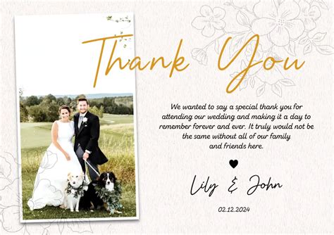 Thank You Wedding Day Thank You Card Modelos Grátis De Design Para