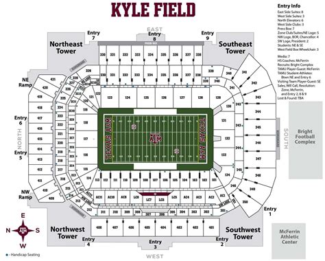 Kyle Field Stadium Seating Chart With Rows And Seat Numbers Tickets