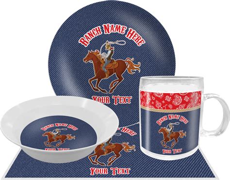 western ranch dinner set 4 pc personalized youcustomizeit