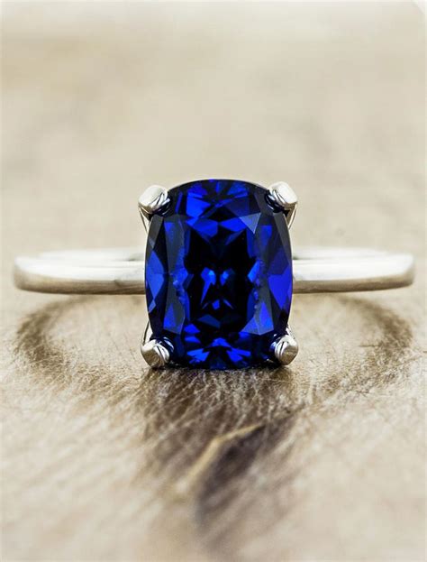 Get the yes with a james allen® ring! Heather: Modern Cushion Cut Blue Sapphire Engagement Ring | Ken & Dana