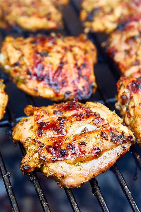The chicken will continue to cook in its residual heat while it rests. Succulent Grilled Skin-On Chicken Thighs - i FOOD Blogger