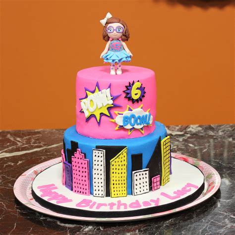 Girl Super Hero Cake Girl Superhero Cake Girl Superhero Birthday Party Superhero Birthday Party