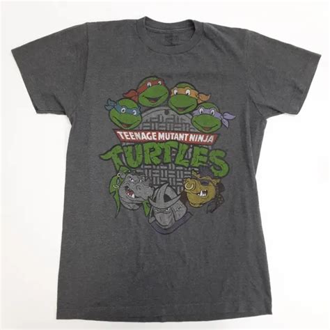 Nickelodeon Teenage Mutant Ninja Turtles Gray Adult Size Small Graphic