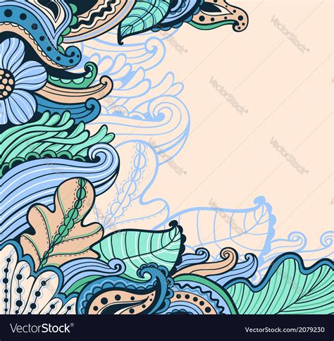Abstract Hand Drawn Floral Background Royalty Free Vector