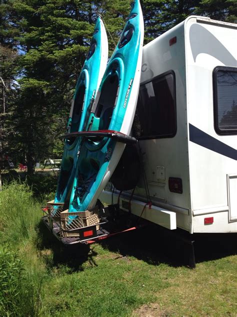 These kayak racks attach to an existing roof rack. rack for my RV | Kayak camping, Rv hacks happy campers ...